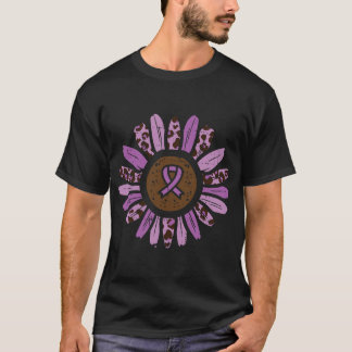 Inländische Gewalt Sonnenblumen Lila Band Auszeich T-Shirt