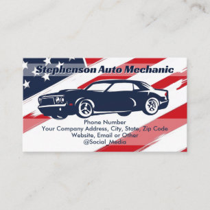 Inländischer US-Flaggen-Auto-Mechaniker-Service Visitenkarte
