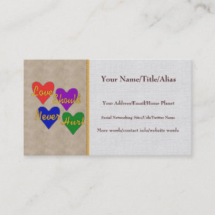 Inländisches Gewalt-Bewusstsein Visitenkarte