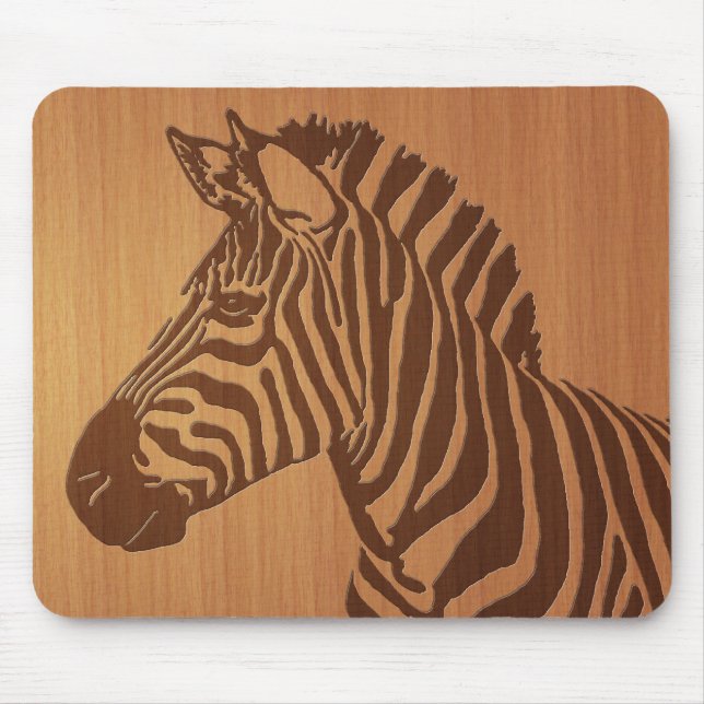 Inlay wood Zebra Mousepad (Vorne)