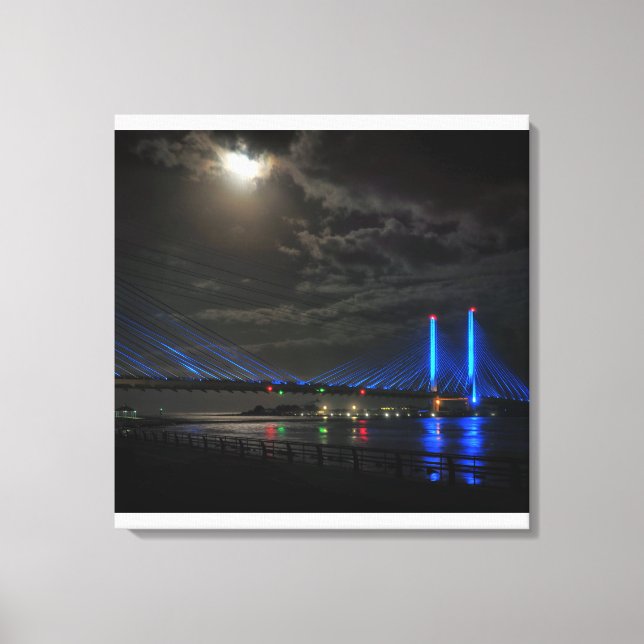 Inlet Bridge by the Light of the Moon Leinwanddruck (Vorderseite)