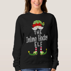 Inline Hockey Elf Gruppe Weihnachten Pajama Party Sweatshirt