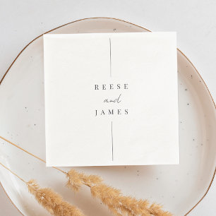 Inline   Modern Minimal Personalized Wedding Serviette