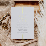 Inline | Moderne Minimale Hochzeit Folieneinladung<br><div class="desc">Eine schöne,  minimalistische typografische Hochzeitseinladung mit atemberaubender Goldfolie,  die Ihre Namen in klassischer Schrift enthält,  ergänzt durch moderne handgeschriebene Schriftzeichen. Personalisieren Sie Ihre Hochzeitsdetails unten. Unsere Ash-Farbtöne geben eine klassische Note mit weichen Schwarz- und Goldfolien-Schriftzeichen auf weißem Hintergrund.</div>