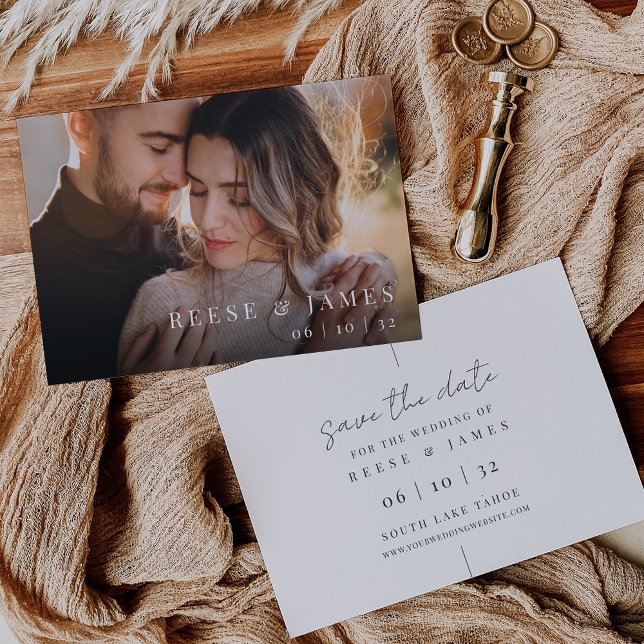 Inline | Moderne Minimalistische Hochzeit des Foto Save The Date (Von Creator hochgeladen)