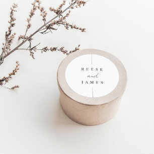 Inline   Moderne Personalisierte Hochzeit Runder Aufkleber