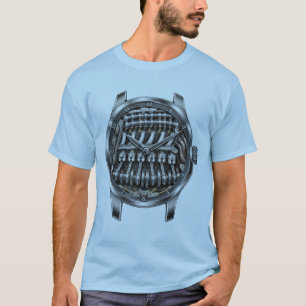 Inline-Sechs-Zylinder-Skeleton-Uhrwerk T-Shirt
