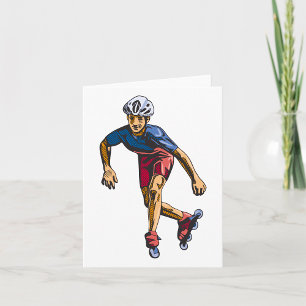 Inline Skater Cool Retro Rollerblading Karte