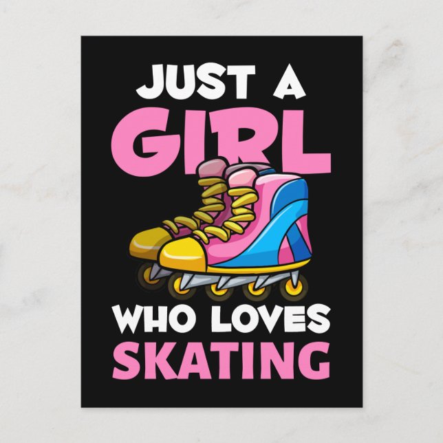 Inline Skater Girl Retro Inline-Skate Lover Postkarte (Vorderseite)