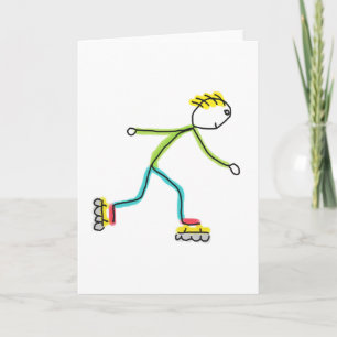 Inline Skating Stickman Karte