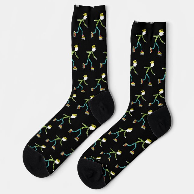 Inline Skating Stickman Socken (Linkes Detail)