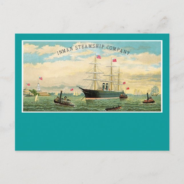 Inman Steamship Company Postkarte (Vorderseite)