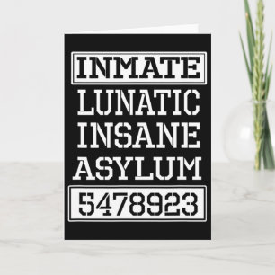 Inmate Lunatic Insane Asylum Halloween-Party Karte