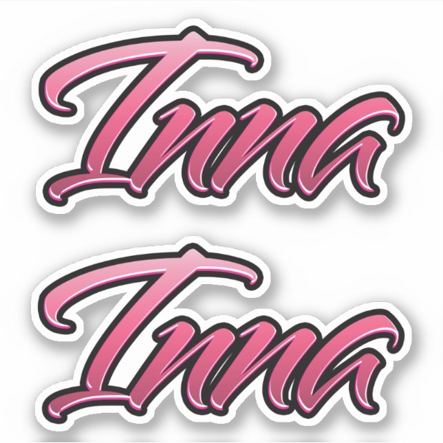 Inna faded pink Aufkleber Sticker Stickerset (Vorderseite)