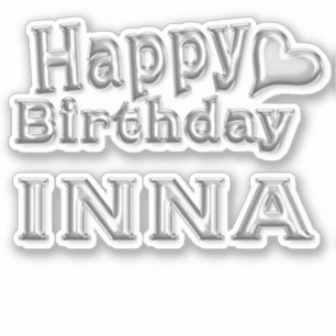 Inna Happy Birthday silver Aufkleber Sticker