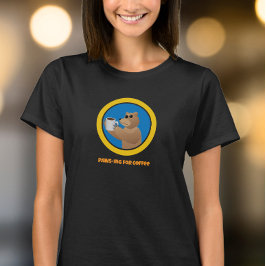 Innehalten für Kaffee Süßer Bär Morgen Kaffee Wort T-Shirt