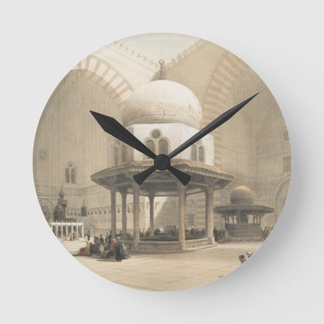 Innen der Moschee von Sultan El Ghoree, Ca Runde Wanduhr (Vorderseite)