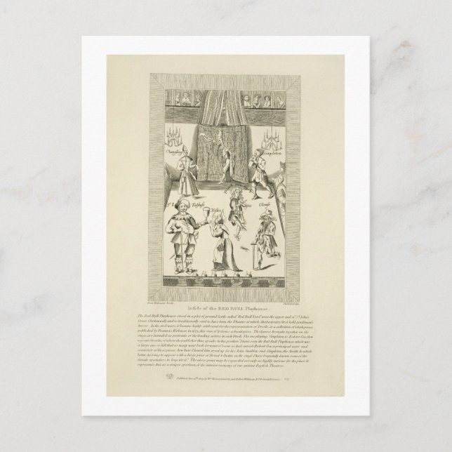 Innen des Red Bull Playhouse, frontispiece to Postkarte (Vorderseite)