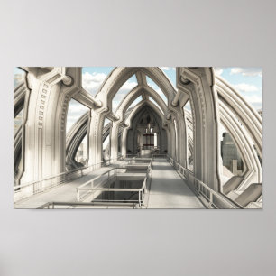 Innen einer zukünftigen Stadt Poster