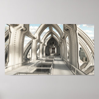 Innen einer zukünftigen Stadt Poster