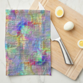 Innen farbige Flecken unter gerade dünnen Linien Geschirrtuch