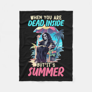 Innen Sarcastic Gothic Skeleton Halloween Fleecedecke