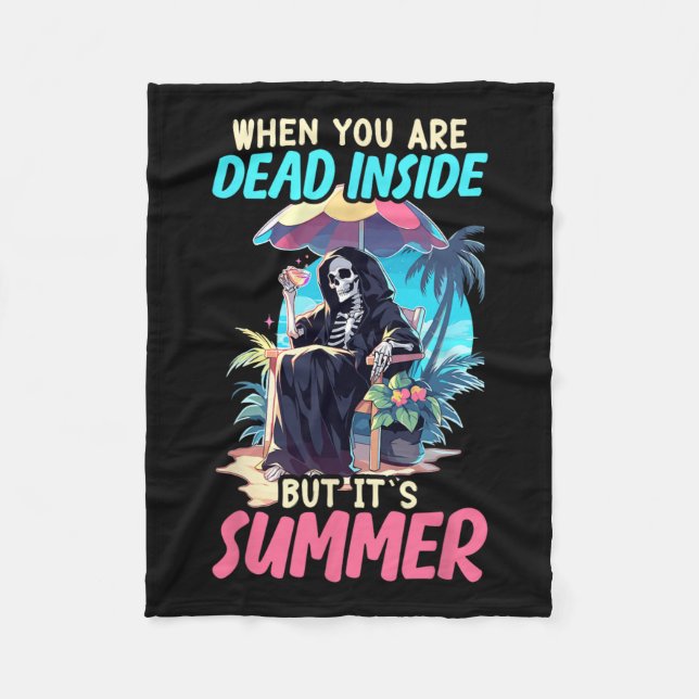 Innen Sarcastic Gothic Skeleton Halloween Fleecedecke (Vorderseite)