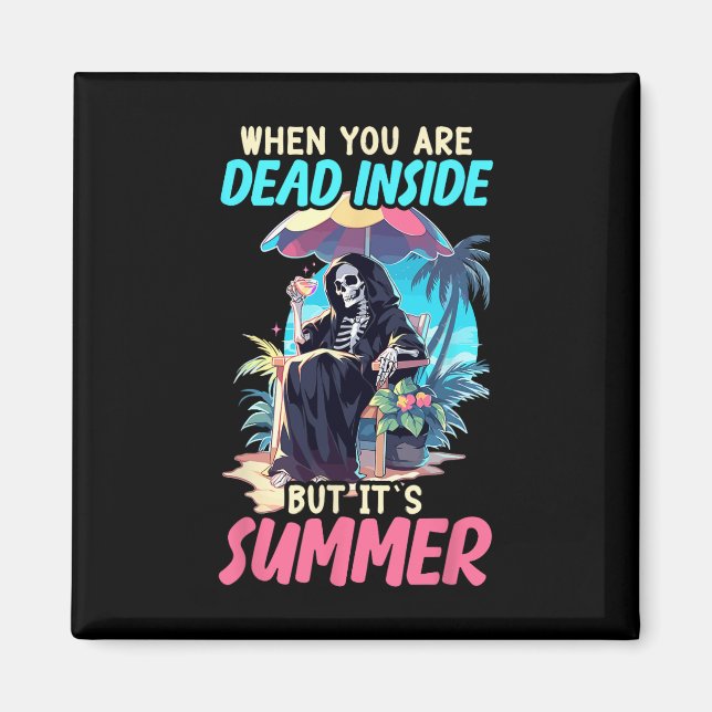 Innen Sarcastic Gothic Skeleton Halloween Magnet (Vorne)