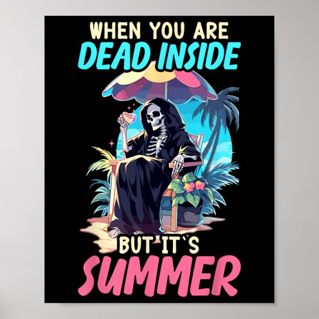Innen Sarcastic Gothic Skeleton Halloween Poster (Vorne)