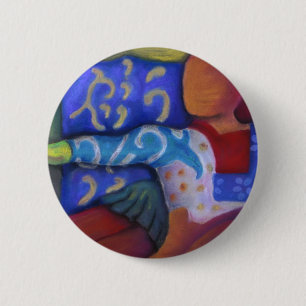 Innen und außen - azurblauer und hochroter button