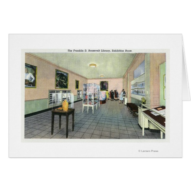 Innenansicht der FDR-Bibliothek, Ausstellung (Vorderseite (Horizontal))