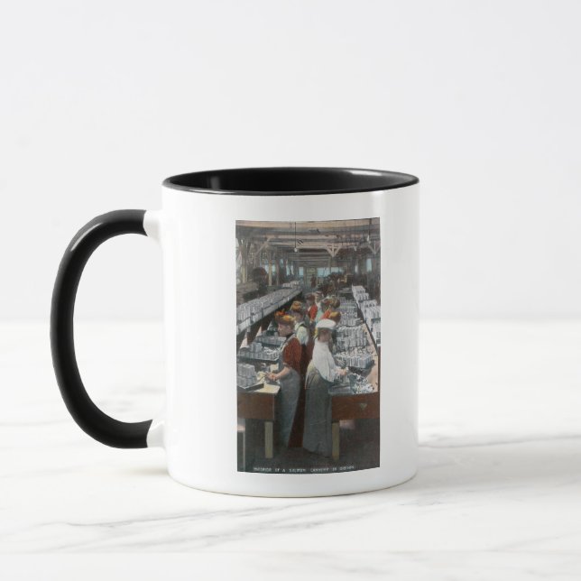 Innenansicht der Lachskannerwerker Tasse (Links)