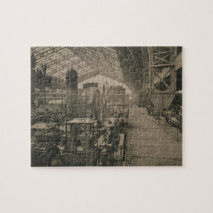 Innenansicht der Maschineriehalle, von "L'Album Puzzle