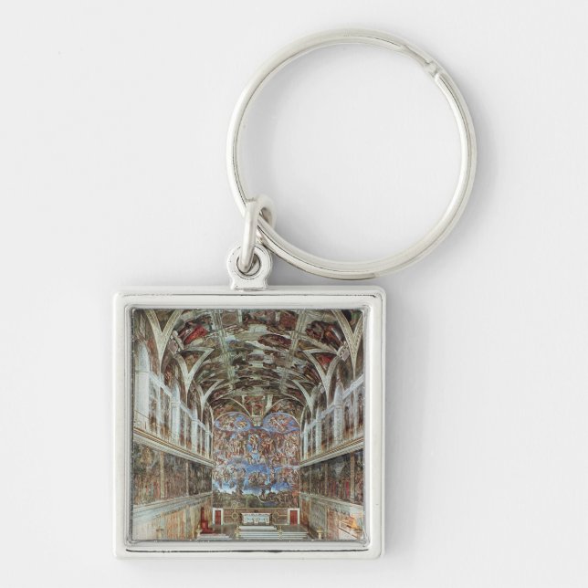 Innenansicht der Sistine Kapelle Schlüsselanhänger (Vorne)