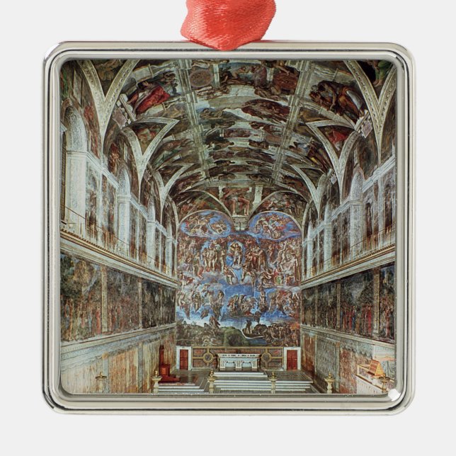 Innenansicht der Sistine Kapelle Silbernes Ornament (Vorne)