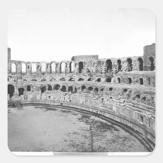 Innenansicht des Amphitheaters Quadratischer Aufkleber (Vorderseite)