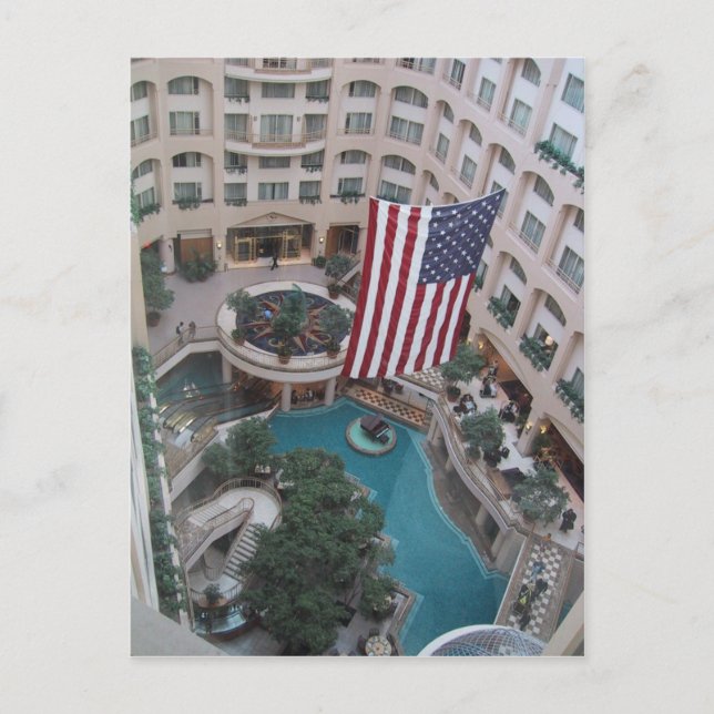 Innenansicht des Grand Hyatt in Washington DC Postkarte (Vorderseite)