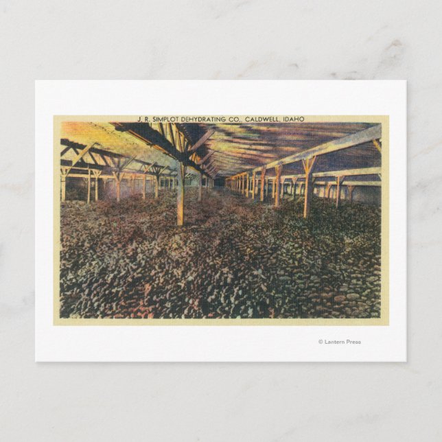 Innenansicht des JR Simplot Dehydrating Co Postkarte (Vorderseite)