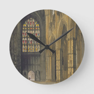 Innenansicht von Westminster Abbey blickend in Runde Wanduhr