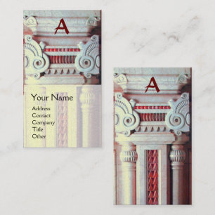 INNENARCHITEKT, ARCHITEKTUR Monogramm-rotes Weiß Visitenkarte