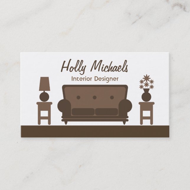 Innenarchitekt - Brown-Wohnzimmer Visitenkarte (Vorderseite)