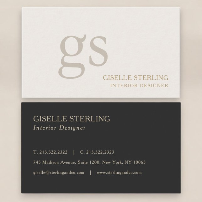 Innenarchitekt Monogramm Professional Visitenkarte (Von Creator hochgeladen)