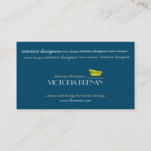 Innenarchitekt-Sofa-blaues Grün-elegantes modernes Visitenkarte