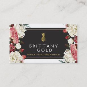 Innenarchitekt-Visitenkarte - schickes Gold mit Visitenkarte