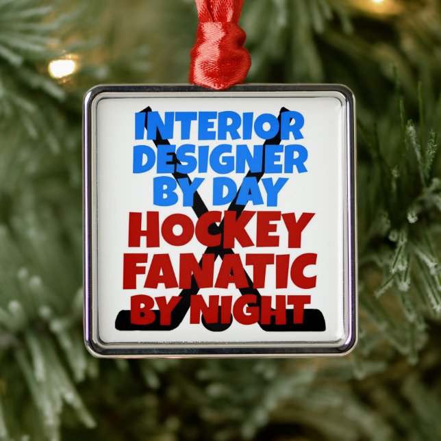 Innenarchitekten Liebe Hockey Ornament Aus Metall (Baum)