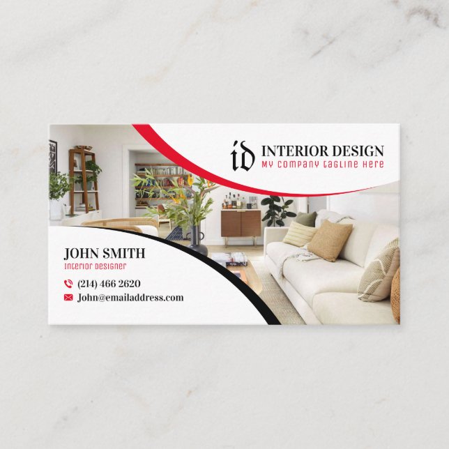 Innenarchitektin, Minimalistisch, Hausordnung Visitenkarte (Vorderseite)