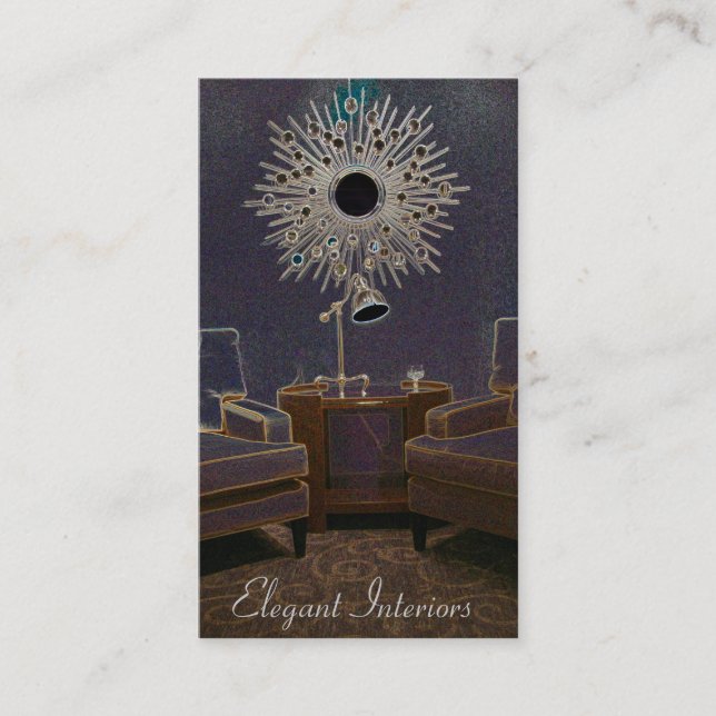 Innenarchitektur-/Dekor-Visitenkarteschablone Visitenkarte (Vorderseite)