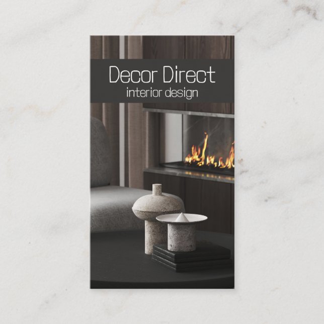 Innenarchitektur Designer Fireplace Business Card Visitenkarte (Vorderseite)