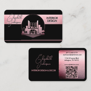 Innenarchitektur oder Architekten-Logo Schwarz und Visitenkarte