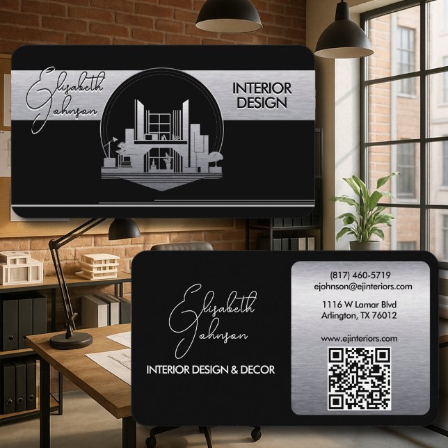 Innenarchitektur oder Architekten-Logo Schwarz und Visitenkarte (Von Creator hochgeladen)